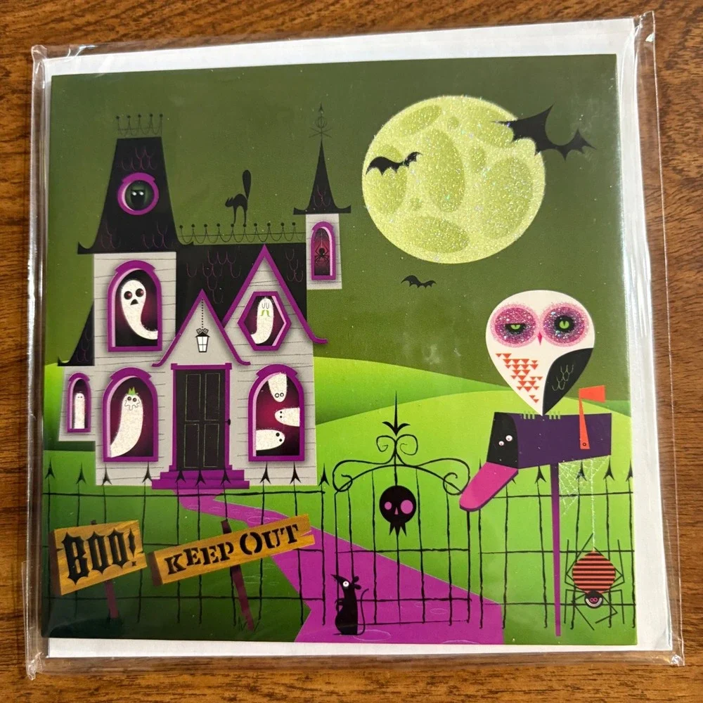 2 Up With Paper Halloween Pop Up Greeting Cards Witch Crescent Moon Spooky House